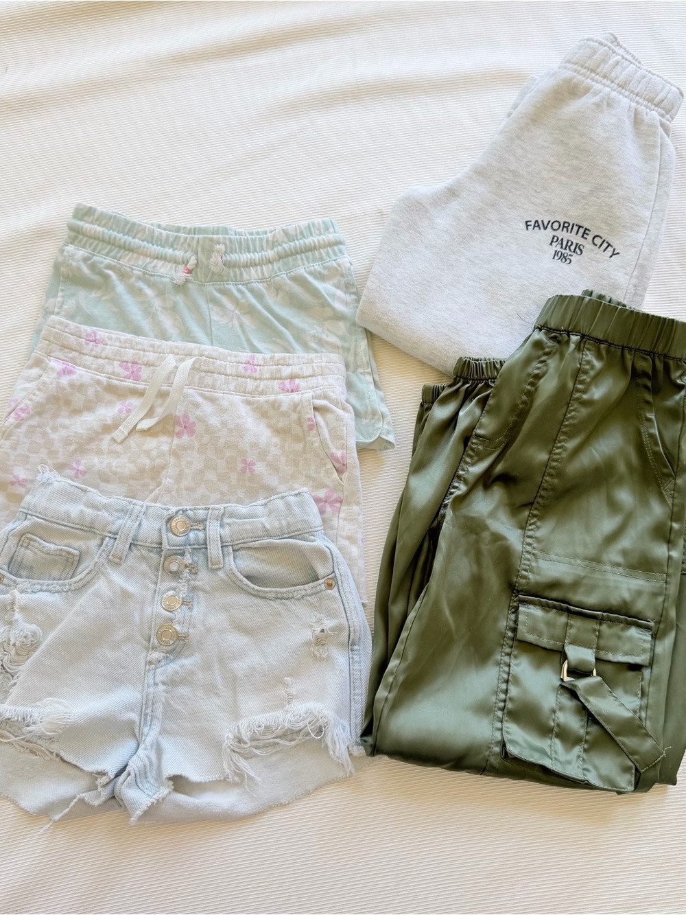 Set of 5 Girls Clothes Shorts Pants Jean Satin Sweatpants Cotton Zara Size 6